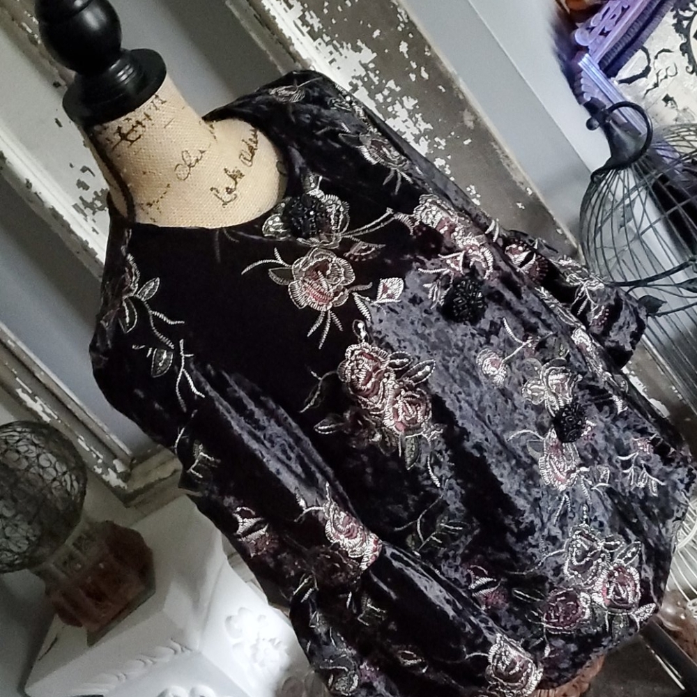 JM Collection amazing velvet and embroidered